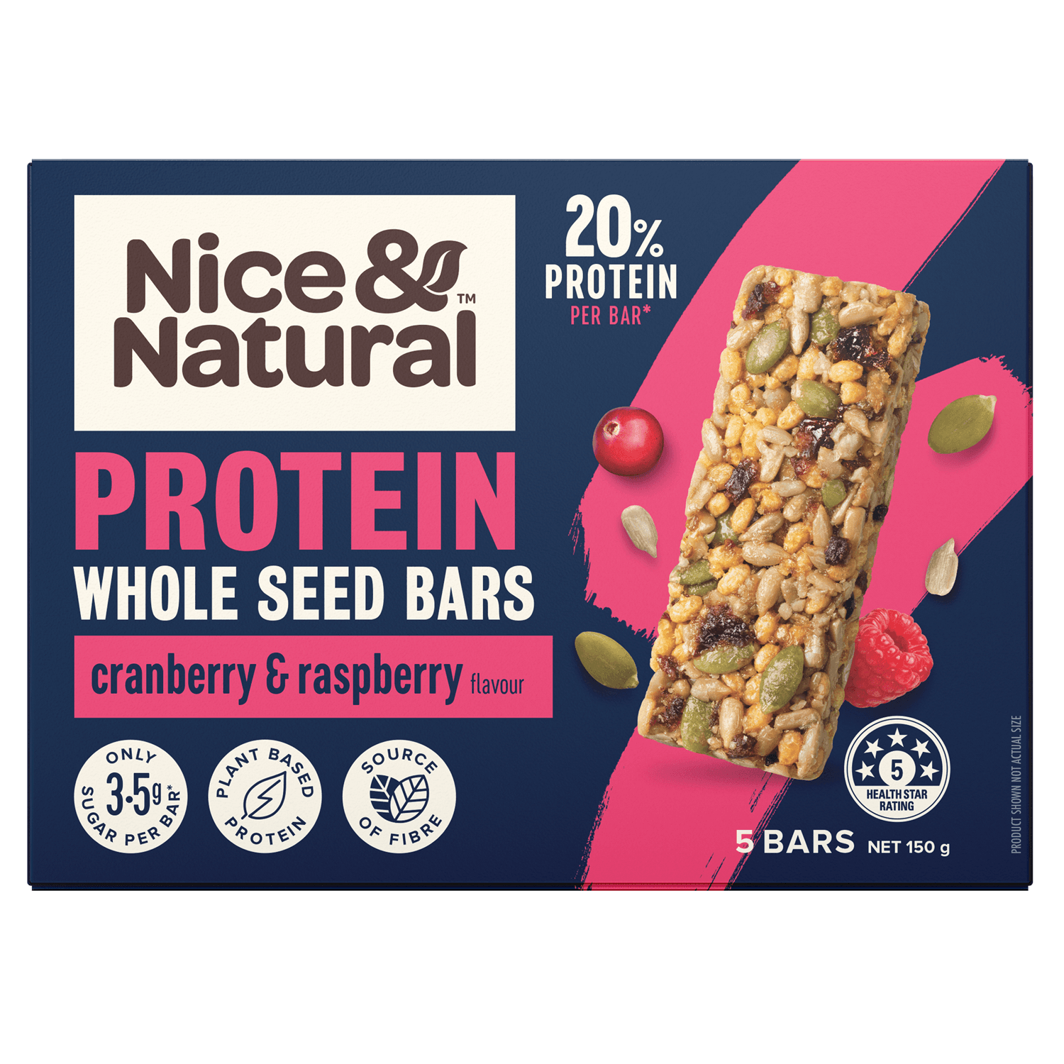 Nice & Natural Protein Whole Seed Bars – Cranberry & Raspberry