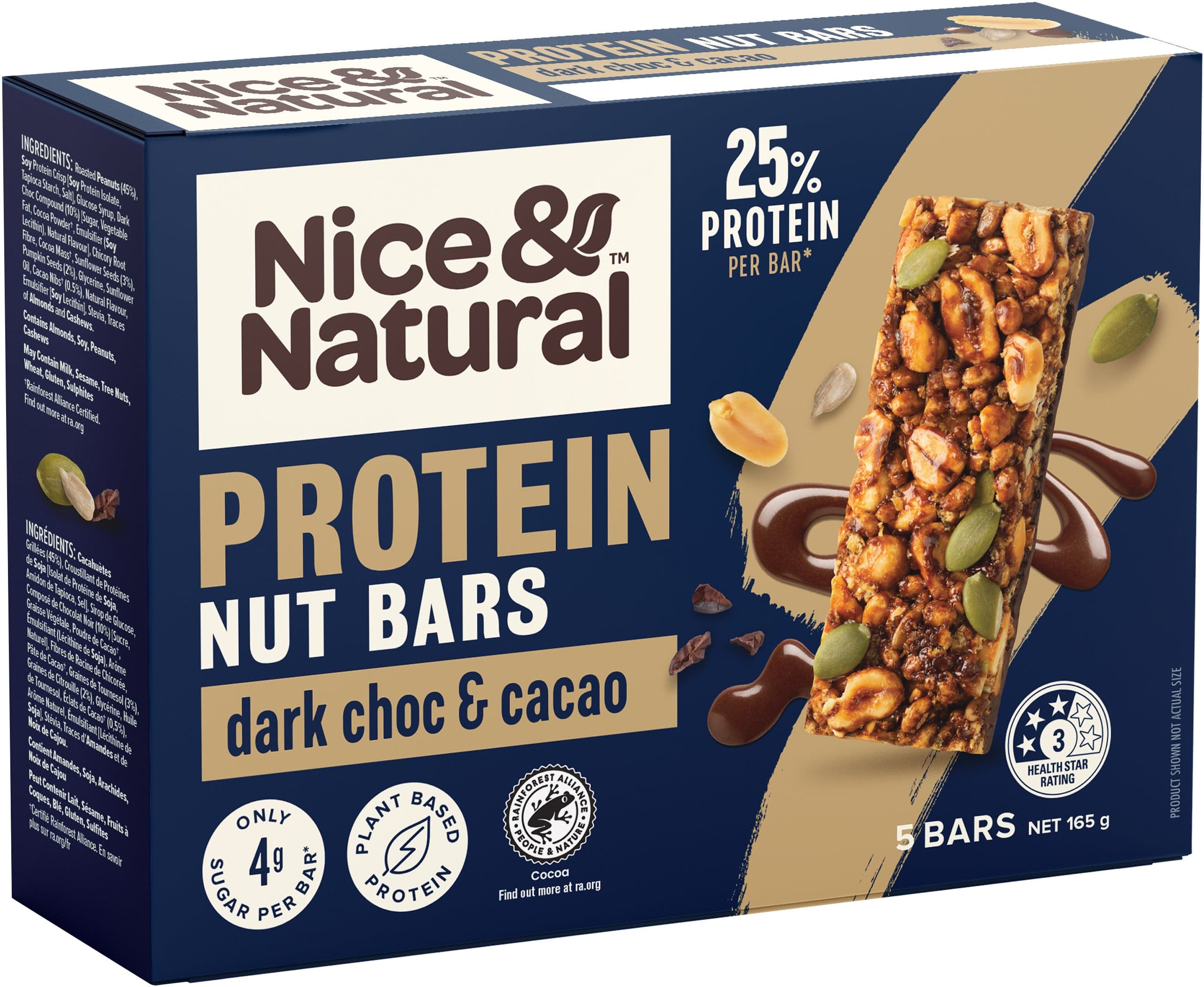 Nice & Natural Dark Choc & Cacao Protein Nut Bars