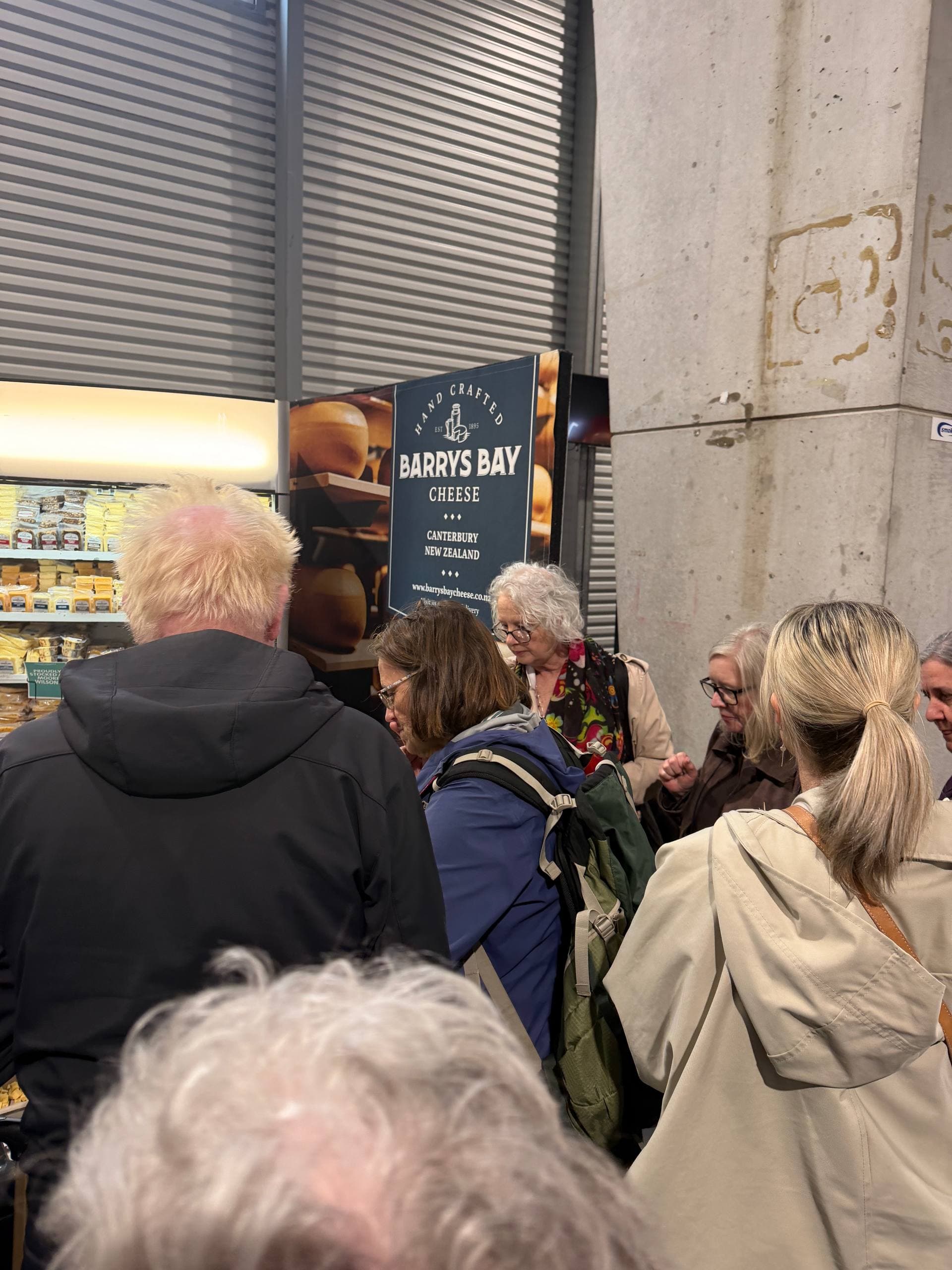 A crowd gathered at the Barrys Bay Cheese stand